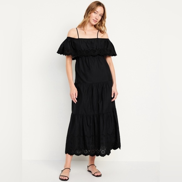 NWT! Black Cold Shoulder Maxi Swing Dress - Multiple Sizes 💜 - Picture 1 of 5
